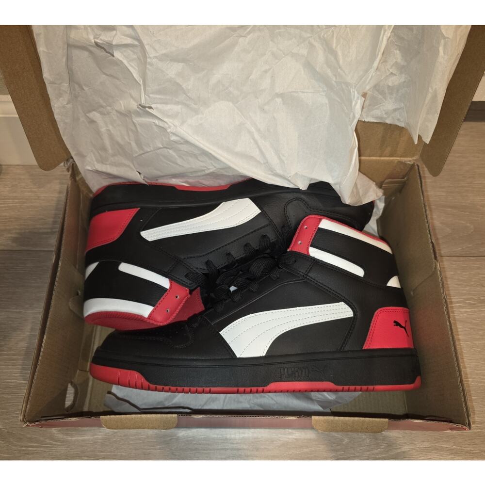 Puma Rebound LayUp SL Men's Size 11.5 Black White Red Sneakers 369573-15 - Picture 7 of 10